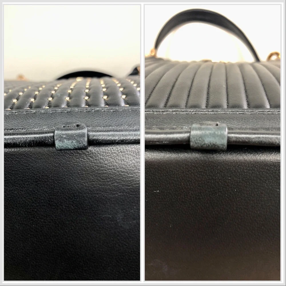 S⭕️LD‼️Coach Dreamer With Quilting And Rivets Gold/Black - Picture 11 of 12